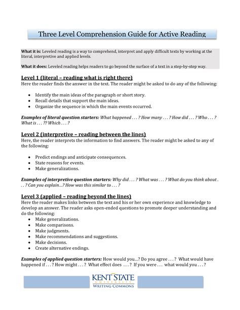 three level reading guide lesson Doc