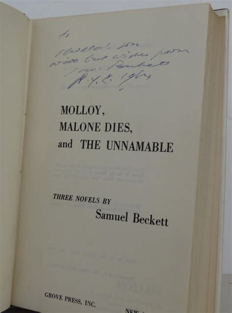 three novels molloy malone dies the unnamable Reader
