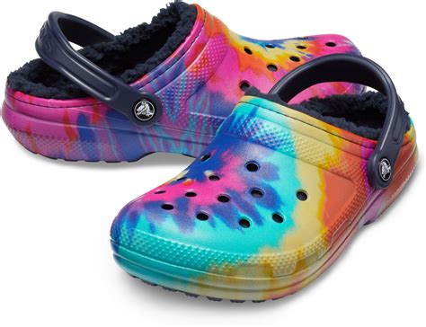 tie die crocs