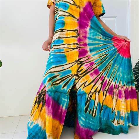 tie dye maxi dress