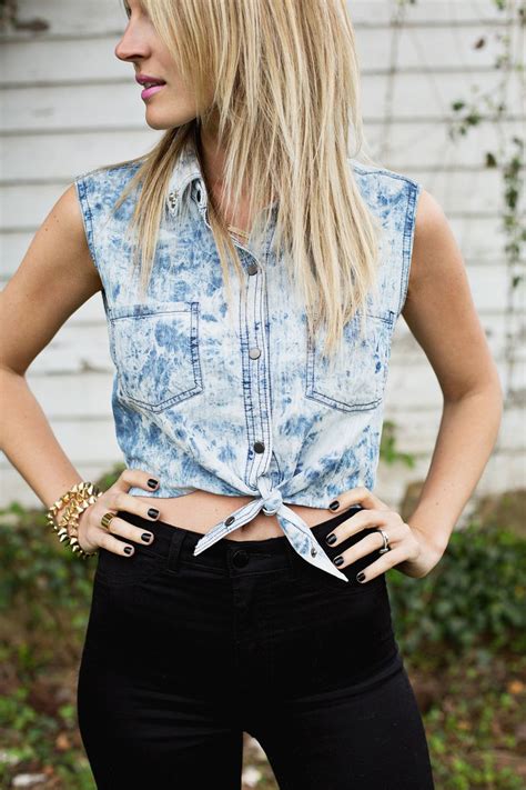 tied crop shirt