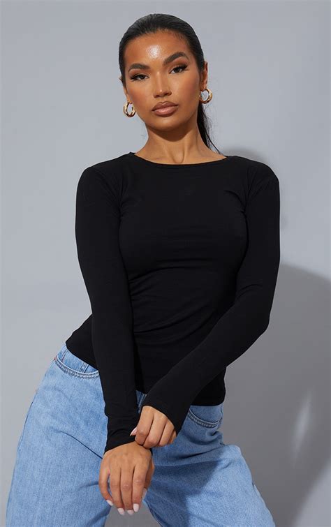 tight black long sleeve shirt