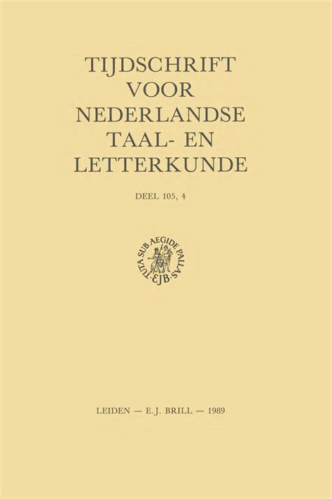 tijdschrift voor nederlandse taal en letterkunde deel 114 afl 4 Reader