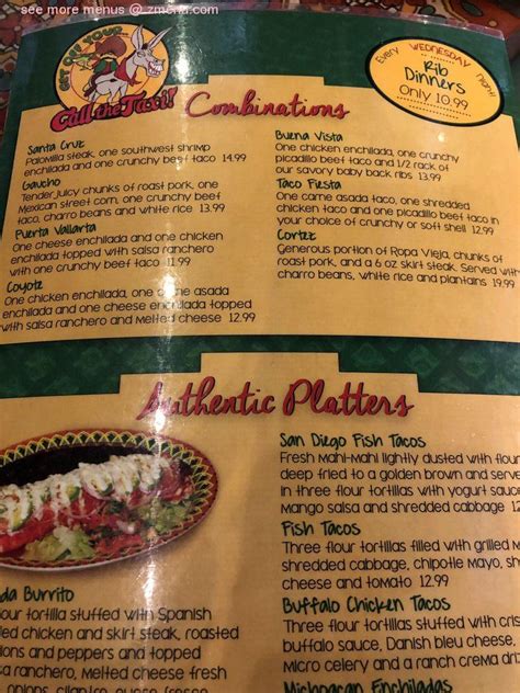 tijuana taxi co menu