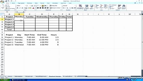 Time Clock Excel Template