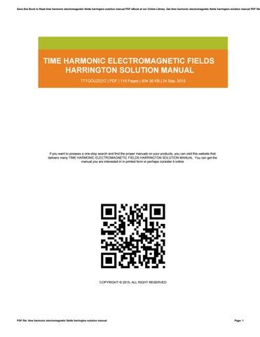 time harmonic electromagnetic fields harrington solution manual Epub