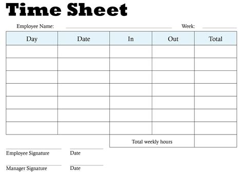 Time Sheets Templates