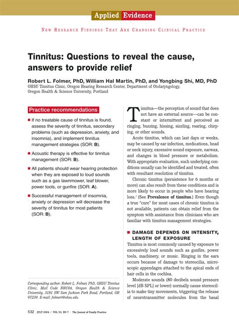 tinnitus questions and answers Epub