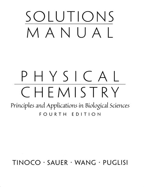 tinoco physical chemistry solution manual Kindle Editon
