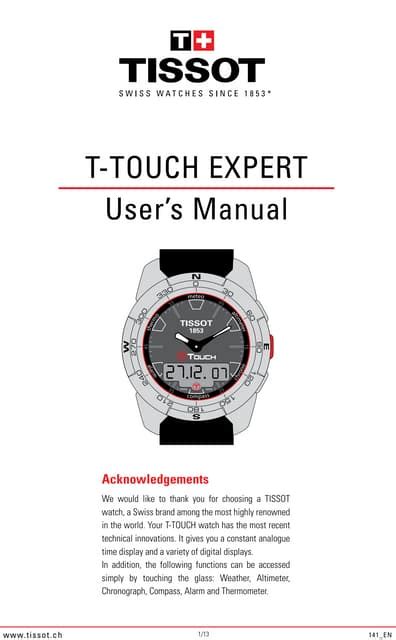 tissot t touch expert titanium manual Reader