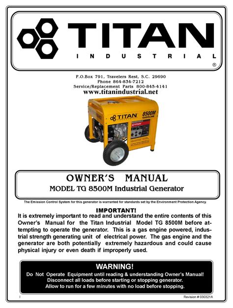 titan generator 8500 parts manual Ebook Reader