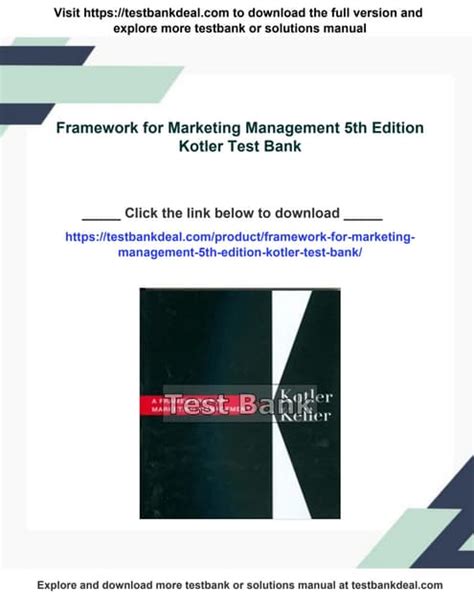 title framework for marketing management 5th edition Reader