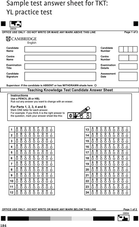 tkt test sample with answers Doc