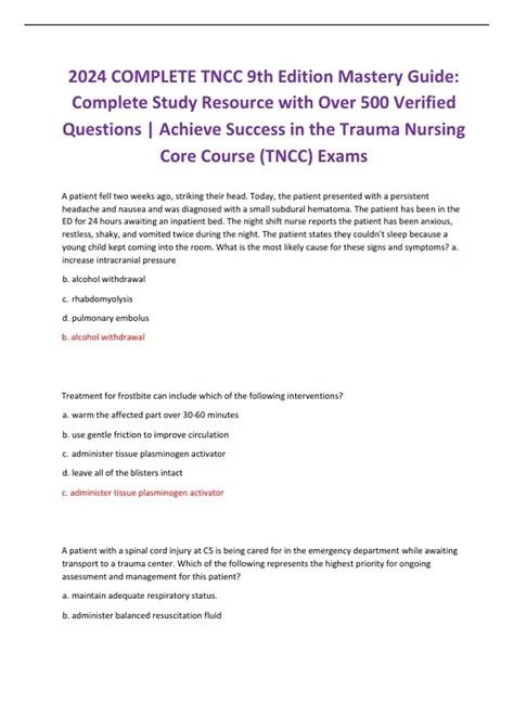 tncc study guide 2013 Epub