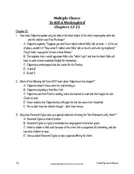 to kill a mockingbird multiple choice questions by chapter Kindle Editon