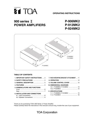 toa a 912mk2 user guide Reader