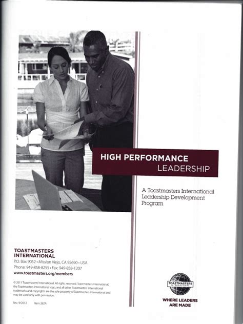 toastmasters high performance leadership manual pdf Reader