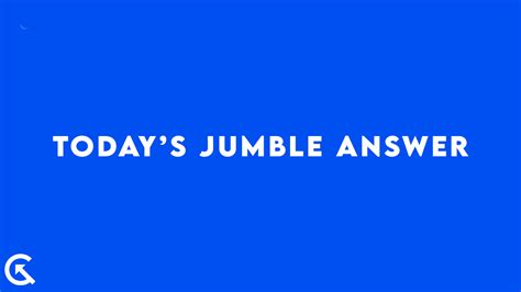 today jumble answer