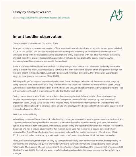 toddler observation essay example Kindle Editon