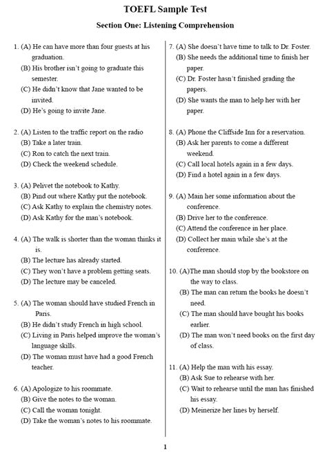 toefl practice test papers Epub