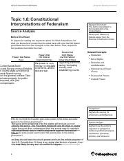 topic 1.8 constitutional interpretations of federalism