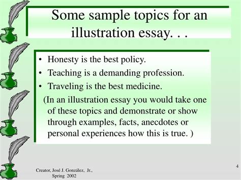 topics for illustration essays PDF