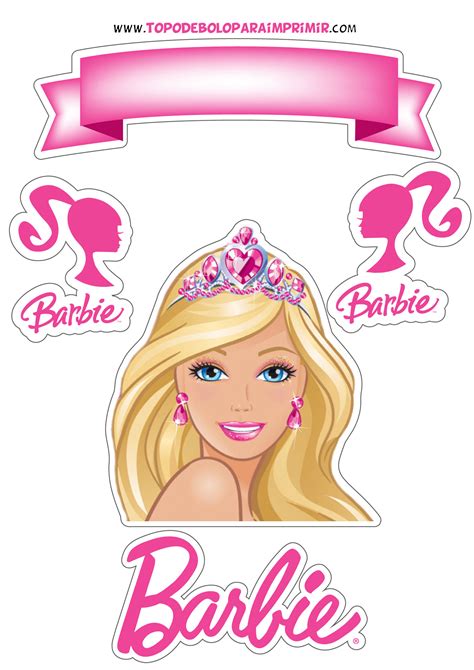 topo de bolo barbie para imprimir