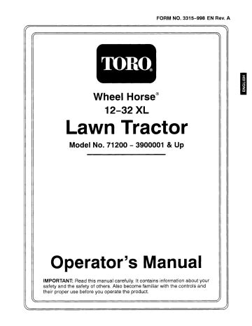 toro 12 32 xl manual Reader