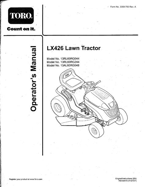 toro lx425 owners manual Reader