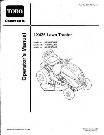 toro lx426 owners manual Epub