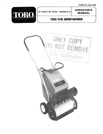 toro s 140 manual Reader