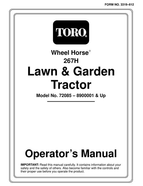 toro wheel horse 267h manual Doc