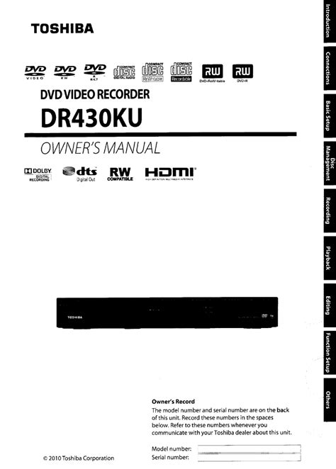 toshiba dr430ku dvd recorder owner manual Reader