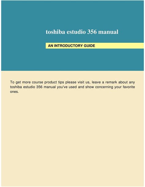 toshiba estudio 356 manual Kindle Editon