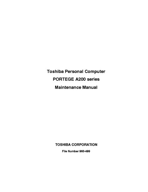 toshiba portege a200 manual PDF