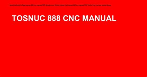 tosnuc 888 cnc manual Reader