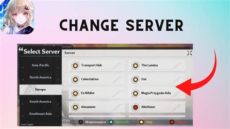 tower of fanticy how to chage server on phonw