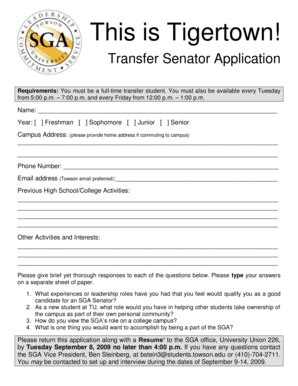 towson transfer application