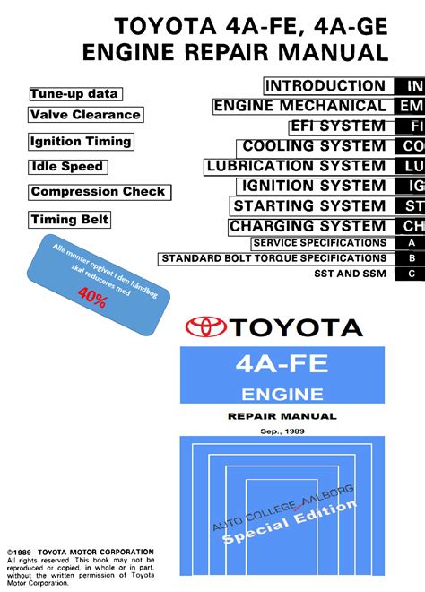 toyota 4afe free service manual PDF