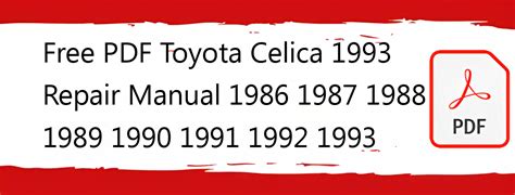 toyota celica 1991 service manual pdf PDF