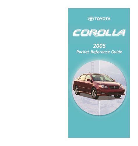 toyota corolla 2005 user manual PDF