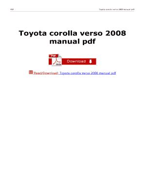 toyota corolla verso 2008 manual pdf Kindle Editon