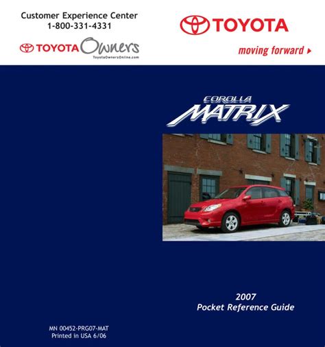 toyota matrix user manual Kindle Editon