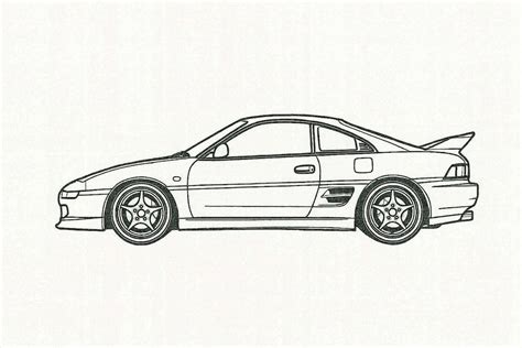 toyota mr2 line drawing Kindle Editon