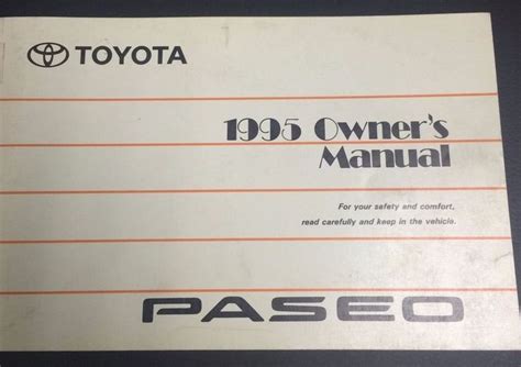toyota paseo owners manual PDF