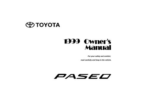 toyota paseo owners manual Doc