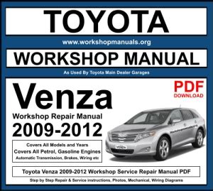 toyota venza repair manuals Kindle Editon