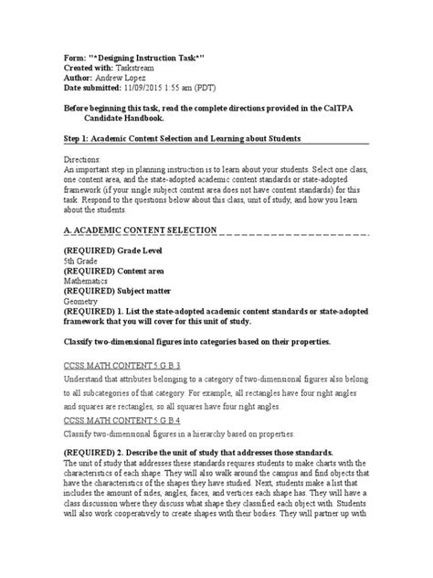 tpa 2 designing instruction Doc