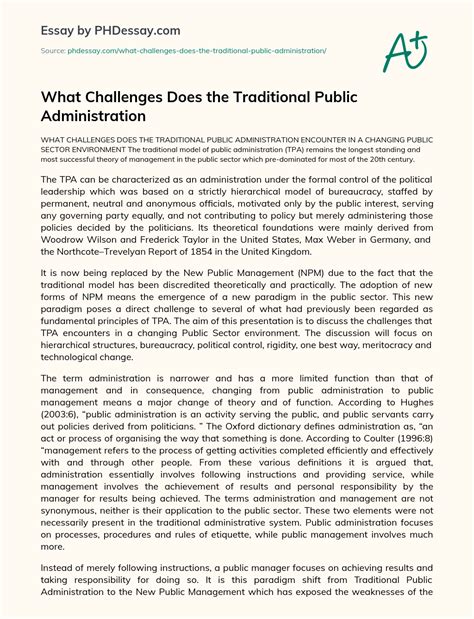 traditional public administration essays Epub