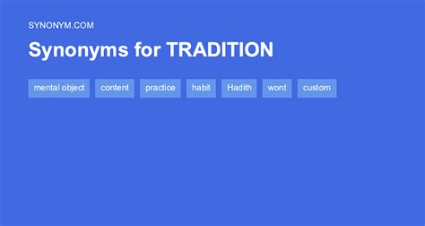 traditions synonyms